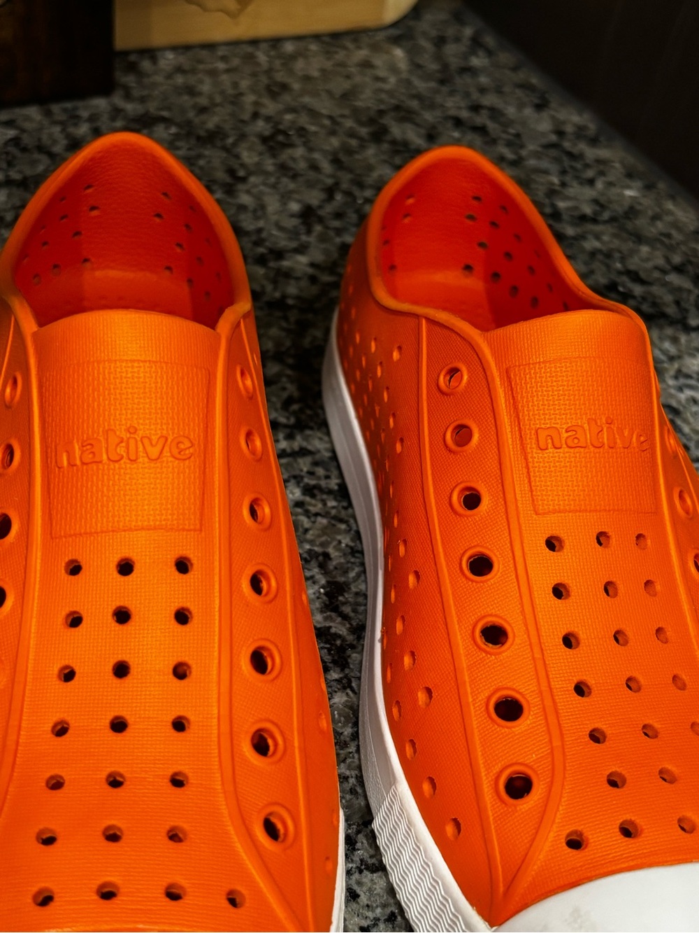 Native Junior Unisex Orange Waterproof Sneakers Size 4 - Picture 6 of 11
